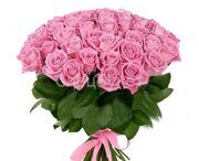 Букет из 51 ярко розовой розы "Пинк Флэш" (70 см.)